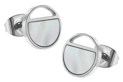 Immagine prodotto di Orecchini a bottone in titanio della linea BOCCIA TITANIUM, con madreperla, modello 05034-01