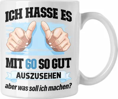 Produktbild von Trendation -  60. Geburtstag Tasse Frau Männer Geschenk 60er Geschenkidee 60 Mutter Vater Mann Frauen Lustig Geschenke Deko (Weiß)