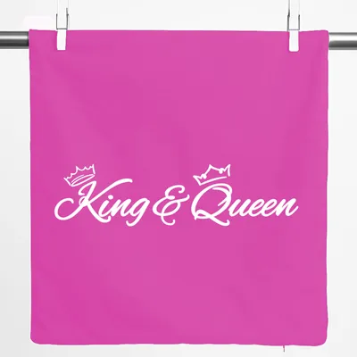 Produktbild von Huuraa Kissenbezug King & Queen Krone 40x40cm Fuchsia Baumwolle Dekokissenbezug Geschenkidee