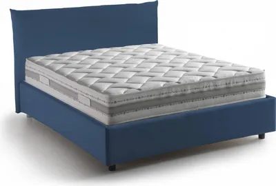 Produktbild von Quadratisches und halbes Bett Dbranc, Containerbett mit Stoffbespannung, 100%  Italy, Frontöffnung, inklusive Matratze Cm 120x190, Blau