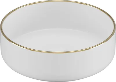 Produktbild von Aufsatzwaschbecken rund - Keramik - Weiß mit goldfarbener Umrandung - 36 cm - LENISO II