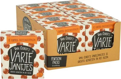 Produktbild von Van Oordt VarieJantjes Haselnusspastabecher 10 Kartons x 12 Stück x 15 Gramm