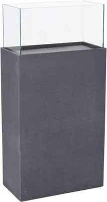 Produktbild von VIVANNO Windlicht Fiberzement CANDELA XL Rechteckig, Zementgrau matt - 50x26x100 cm