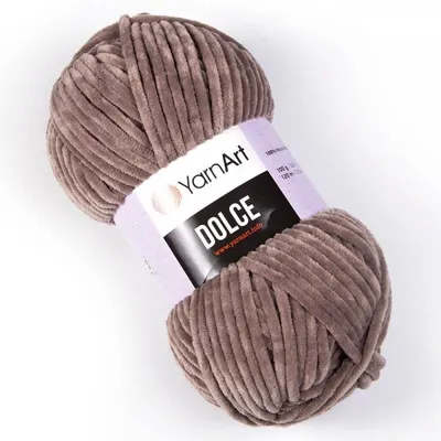 Produktbild von YarnArt Dolce 754 – Superweiche Chenille Wolle, Beige-Grau, Plüsch, Perfekt für Amigurumi