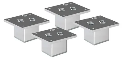 Produktbild von 4er Set sossai Aluminium Möbelfüße 60mm in eloxiertem Design Schrankfüße Sockelfüße