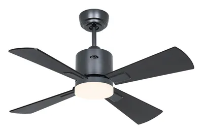 Produktbild von Deckenventilator ECO NEO III 92 Basaltgrau - Schwarz/Teak WiFi mit Leuchte