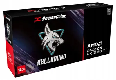 Zdjęcie produktu dla PowerColor Hellhound AMD Radeon RX 9060 XT 16GB GDDR6, Radeon RX 9060 XT, 16 GB, GDDR6, 128 bit, 7680 x 4320 px, PCI Express x16 5.0