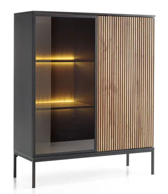 Immagine prodotto di Vetrina Vetrina da terra Sento 104x39x126cm nero rovere Wotan MDF