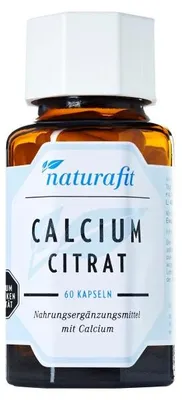 Zdjęcie produktu dla kapsułki cytrynianu wapnia naturafit, 60 kapsułek