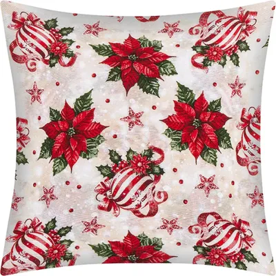 Obrázok produktu pre Vianočný vankúš – 45 x 45 cm – červený, zelený, krémový
