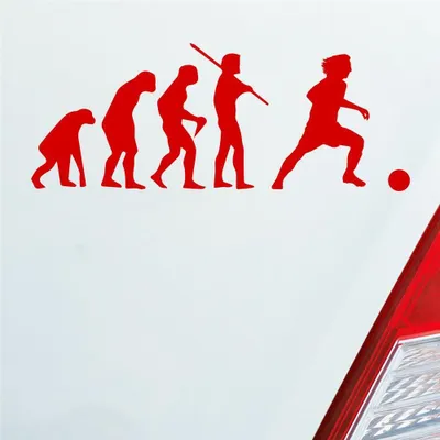 Produktbild von Auto Aufkleber Evolution Fußball Fussball Sport Soccer 15x6 cm Rot Sticker Heckscheibenaufkleber