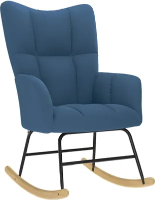 Image de Chaise à bascule Bleu Tissu