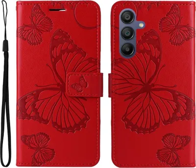 Produktbild von Samsung Galaxy A17 / A26 / A16 Hülle - Coverup Schmetterlinge Klapphülle - Rot