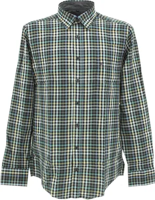 Produktbild von 30712 Casa Moda, ,  Herren langarm Hemd, Popeline, türkis blau grau kariert, M