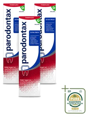 Productafbeelding van 3 x Parodontax Tandpasta Extra Fresh voor bloedend tandvlees, 75 ml - Voorraadverpakking - 3 stuks