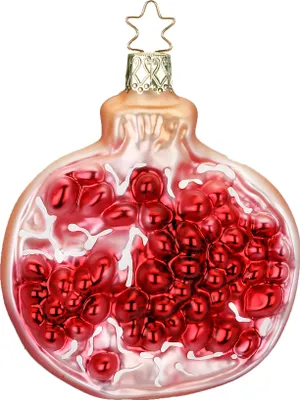 Produktbild von Christbaumschmuck Granatapfel Glas 9cm dunkelrot, 1 Stück