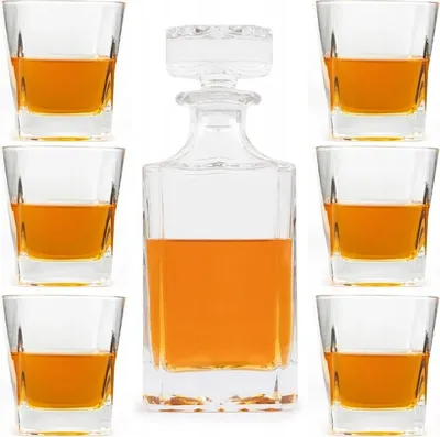 Zdjęcie produktu dla KARAFKA + 6 SZKLANEK Do Whisky Whiskey Prezent na Alkohol Święta Urodziny