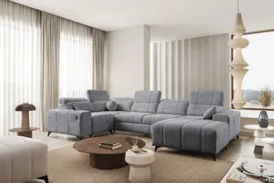 Produktbild von Große Eckcouch in U-Form DAFNE IV Links / Rechts zur Auswahl - Grau -  - IM Sofa