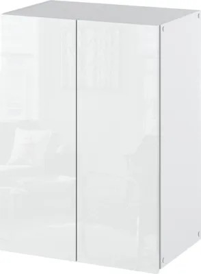 Image de Armoire murale de salle de bain - Meuble de salle de bain Lave-linge Étagère suspendue Meuble de salle de bain avec espace de rangement (blanc brillant) 40cmx60cmx25cm