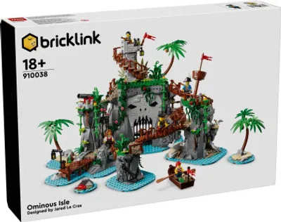 The image shows the box of a Lego set depicting a pirate island.