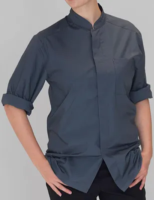 Produktbild von Le Chef Prep DF120F |  Koch-Kittel Ladies Prep Shirt - Farbe: Storm Grey/Black - Größe: M