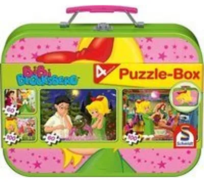 Produktbild von 2 x 60 + 2 x 100 Teile Schmidt Spiele Kinder Puzzle Bibi Blocksberg Koffer 55595