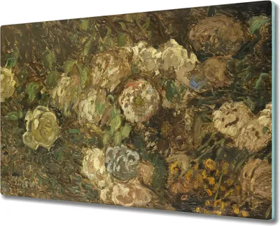 Produktbild von Coloray Herdabdeckplatte 80x52 cm Schneidebrett Kochplattenabdeckung Küchenbrett Hackbrett - Monet Blumen