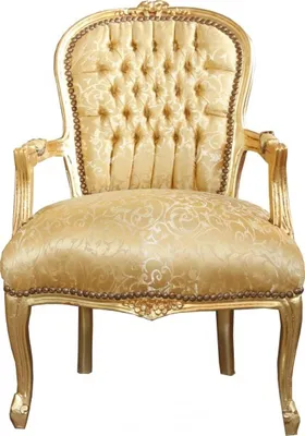 Produktbild von Casa Padrino Barock Salon Stuhl Gold Muster / Gold