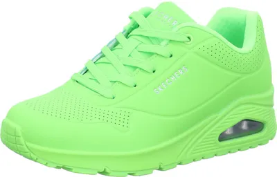 A single green SKECHERS shoe is shown against a white background.