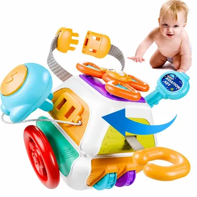 Produktbild von Montessori Babyspielzeug Activity Motorik Beschäftigungswürfel Kleinkinder