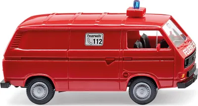Produktbild von Wiking Feuerwehr - VW T3 Kastenwagen, Vormontiert, 1:87, Feuerwehr 112, Beide Geschlechter, 1 Stück(e), Rot