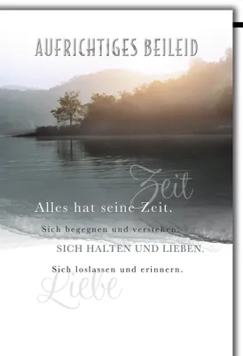 Produktbild von Trauer Kondolenz Beileidskarte mit Umschlag Aufrichtiges Beileid See im Nebel Alles hat seine Zeit…
