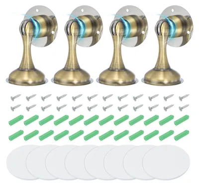 Magnetischer Türstopper, 4 Stück, Gelbbronze, Edelstahl