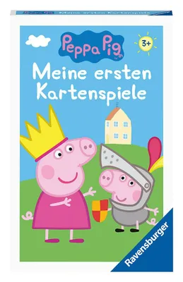 Produktbild von Peppa Pig Meine ersten Kartenspiele von Ravensburger, 20820, Quartett, Schwarzer Peter und Paare suchen, für Peppa-Fans ab 3 Jahren