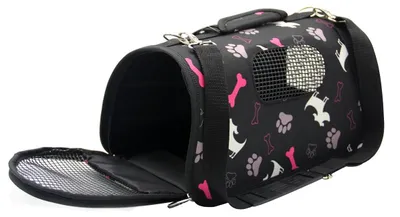 Image de Sac de transport chat chien - Sac de transport en tissu - Noir taille M - Jusqu'à 3 kg