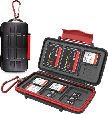 Image de Kiorafoto 36 slots SD Card Rangement Housse pour TF SD CF Support de carte mémoire Case IPX5 étanche