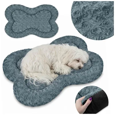Produktbild von Kuscheliges Hundebett 80x50cm Haustierbett für Hunde & Katzen, Plüschbett mit Anti-Rutsch-Boden & Erhöhtem Rand, Graphit 50x80cm