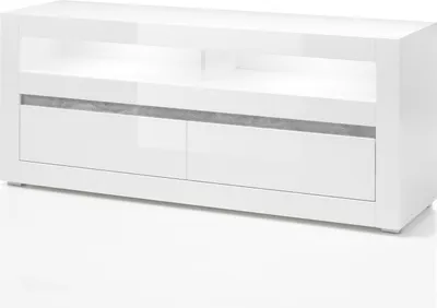 Produktbild von Lowboard Carat - Weiß Hochglanz mit Unterbaubeleuchtung