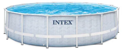 Produktbild von Intex 26746NP, 19156 l, Gerahmter Pool, Kind & Erwachsener, Leiter, Blau, Grau