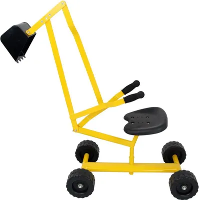 Obrázek produktu pro COSTWAY bagr na sezení, dětský bagr na sezení z kovu, bagr na písek otočný o 360° s lopatou pro děti od 3 let (žlutý)
