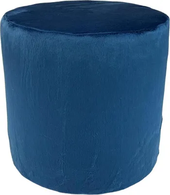 Zdjęcie produktu dla Pufa okrągła 40×40 cm VELVET MINKY puszysty welur stylowe siedzisko dekoracyjne miękka granatowa