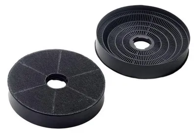 Two charcoal filters for a range hood, shown against a white background.