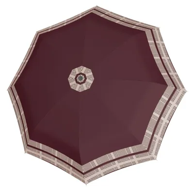 Image de doppler parapluie canne parapluie Fiber Flex Long AC Timeless Hahnentritt Red bordeaux