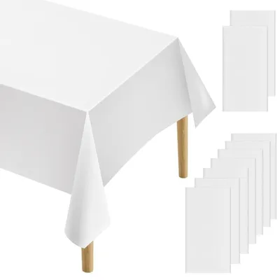 Immagine prodotto di Omgoods - Set di 10 tovaglioli da tavolo bianchi, 183 x 137 cm