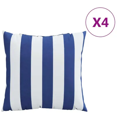 Produktbild von vidaXL Zierkissen 4 Stk. Blau & Weiß Gestreift 60x60 cm Stoff