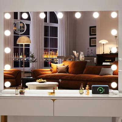 LED-Hollywood-Spiegel 80x55 cm, dimmbar, Touch-Steuerung, 3 Lichtmodi