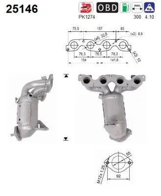 Produktbild von AS Katalysator Kat für KIA PICANTO (JA) Euro 6 25146