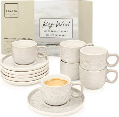 Produktbild von SÄNGER Espressotassen Set Key West - 12 teilig aus Steingut