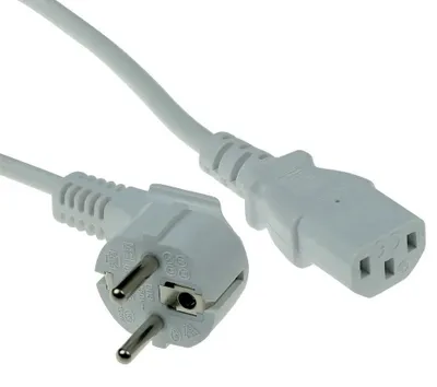 Image de ACT AK5402 Câble d'alimentation Blanc 1 m CEE7/7 Coupleur C13 (AK5402)