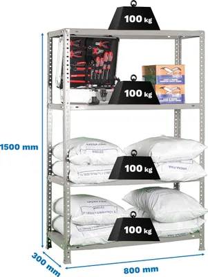 Produktbild von Metallregal COMFORT MINI 4/300 CINZA